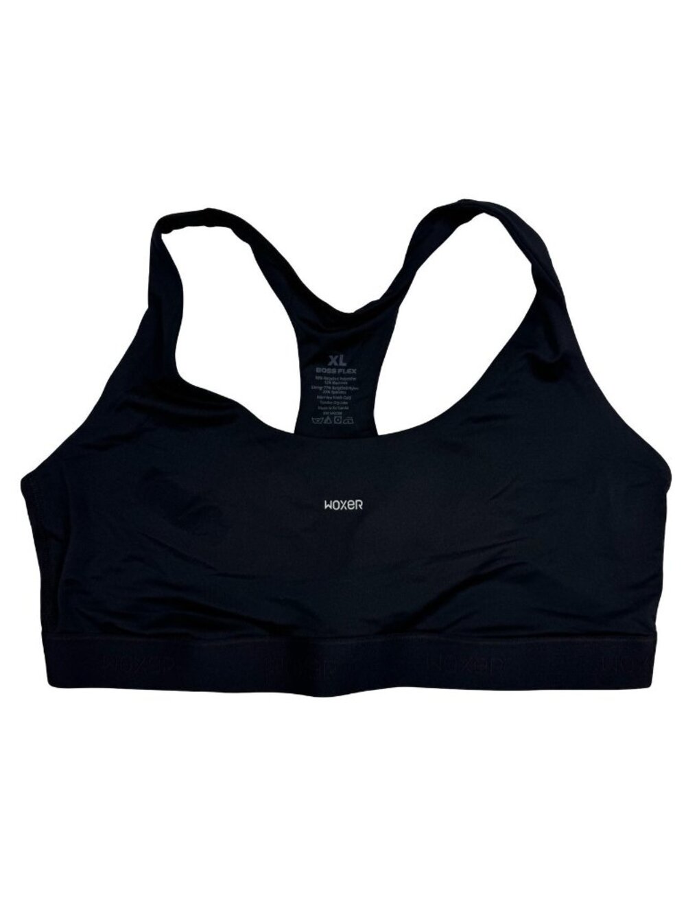 NEW Woxer Boss Flex Womens Sports Bra Activewear Top Black • Size XL